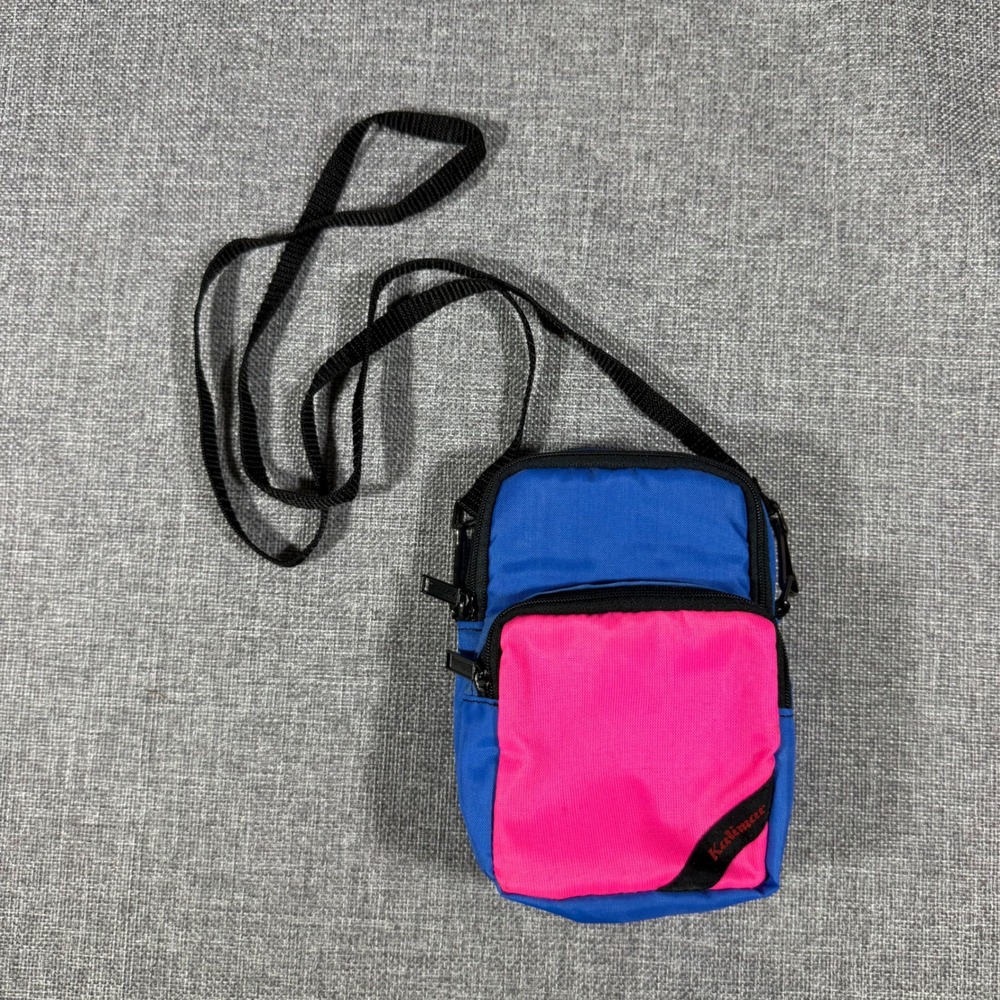VTG 90s Kalimar Camera Crossbody Bag Blue Pink Retro Gorpcore Neon Festival Tech